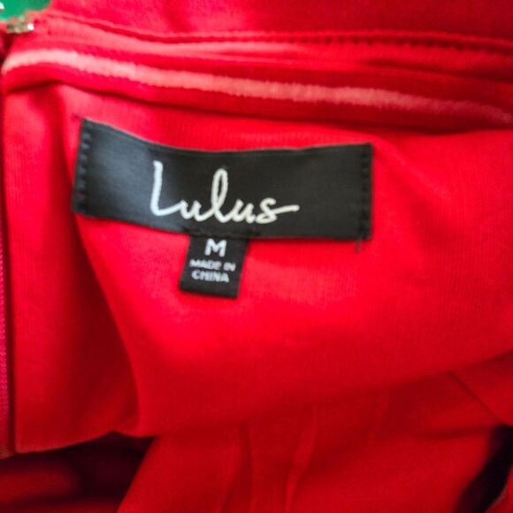 NWT's Lulus Glam Life Red Ruffled Strapless Midi Dress; Medium - Picture 3 of 4